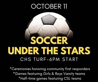 CommackSchools's tweet image. Save the date! Commack&apos;s Soccer Under The Stars event will be held on October 11⚽️🌟The night will start at 5:30 with a ceremony to recognize our local frontline heroes followed by the boys game at 6 and the girls game 8:15. #CommackSchools #FrontlineWorkers #Honor #Soccer
