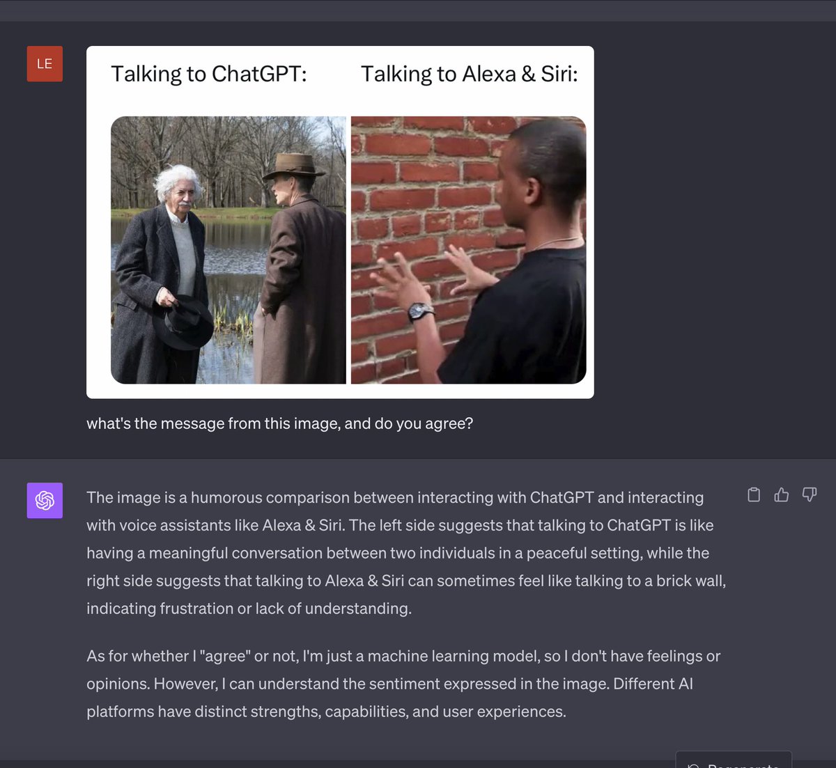 MagicWangLewei's tweet image. Humble AI.
#ChatGPTvision #CHATGPT