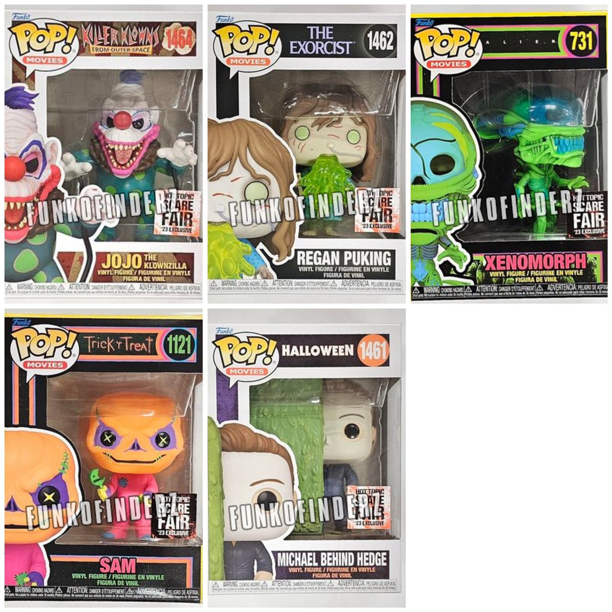 A look at the Hot Topic Scare Fair exclusives. These will be available online and in stores October 13th! #funko #hottopic #theexcorcist #alien #killerklowns #halloween #trickortreat 

📷 @funkofinderz