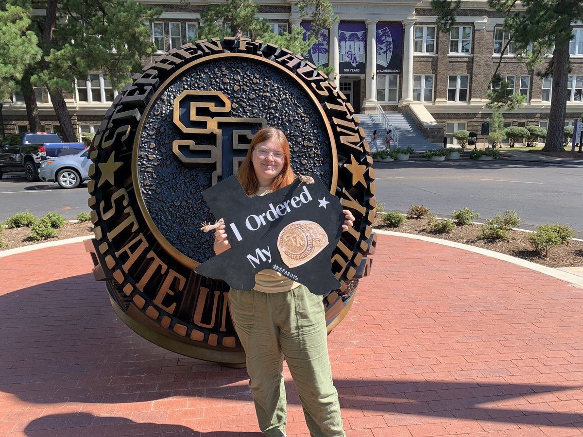 MarcusAllen1977's tweet photo. @OliviaCoraAllen just ordered her ring for the #BigDip @SFASU in December! Super proud of the young woman and Lumberjack fanatic you have become! She definitely bleeds purple! #AxeEmJacks ๐ช https://t.co/mr0XscYGBl