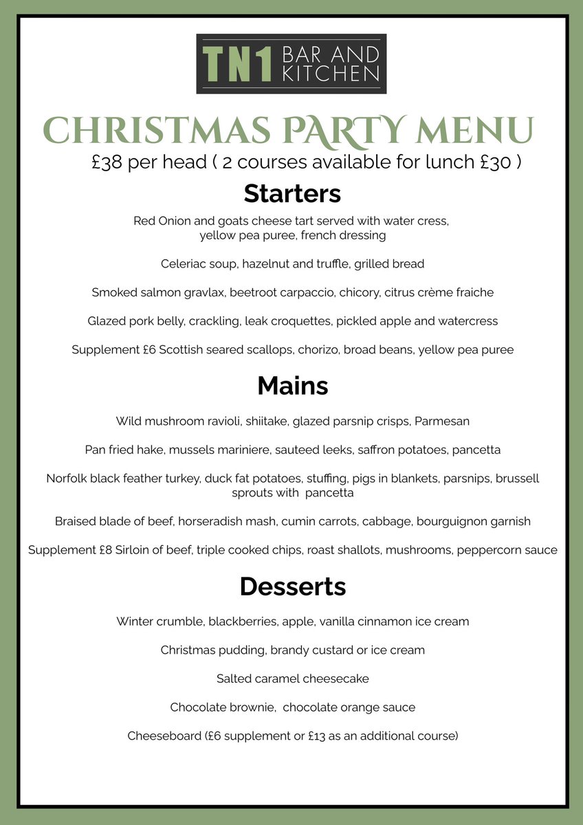 TN1BarKitchen's tweet photo. Check out our festive menus! https://t.co/cP9o35RjCb