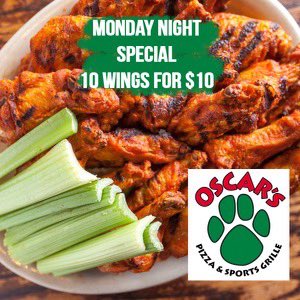 Fired up for wings and football tonight. See you at @Oscarspizza