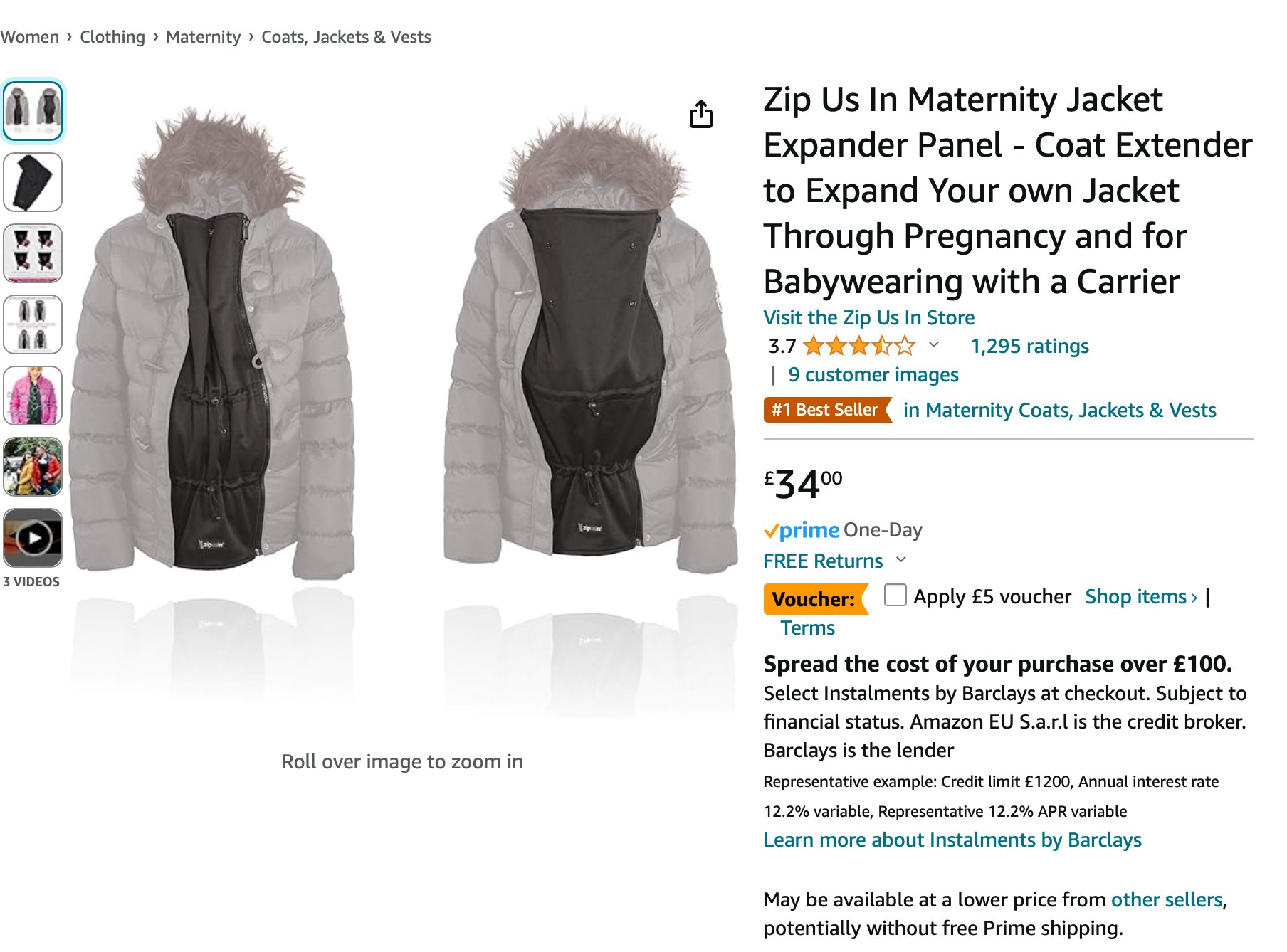 Zip Us In, Other, Zip Us In Maternity Jacket Extender Panel