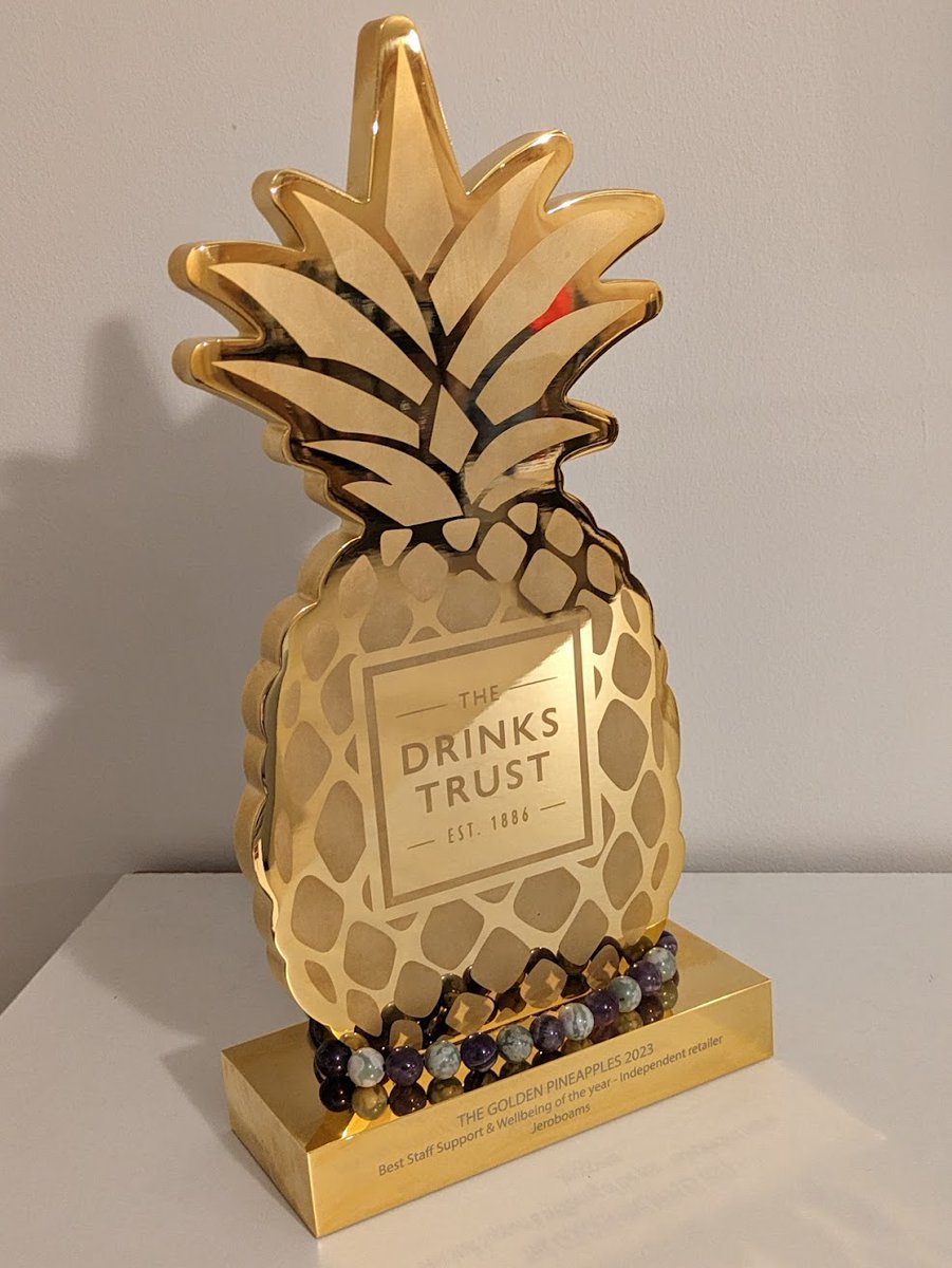 Last week, we won a Golden Pineapple from <a href="/drinks_trust/">The Drinks Trust</a>, for Best Staff Support and Wellbeing!

In particular, this award was for a Wellbeing day we ran earlier this year - a day of wellbeing activities for all staff members, including yoga, meditation and nutrition

#winetrade