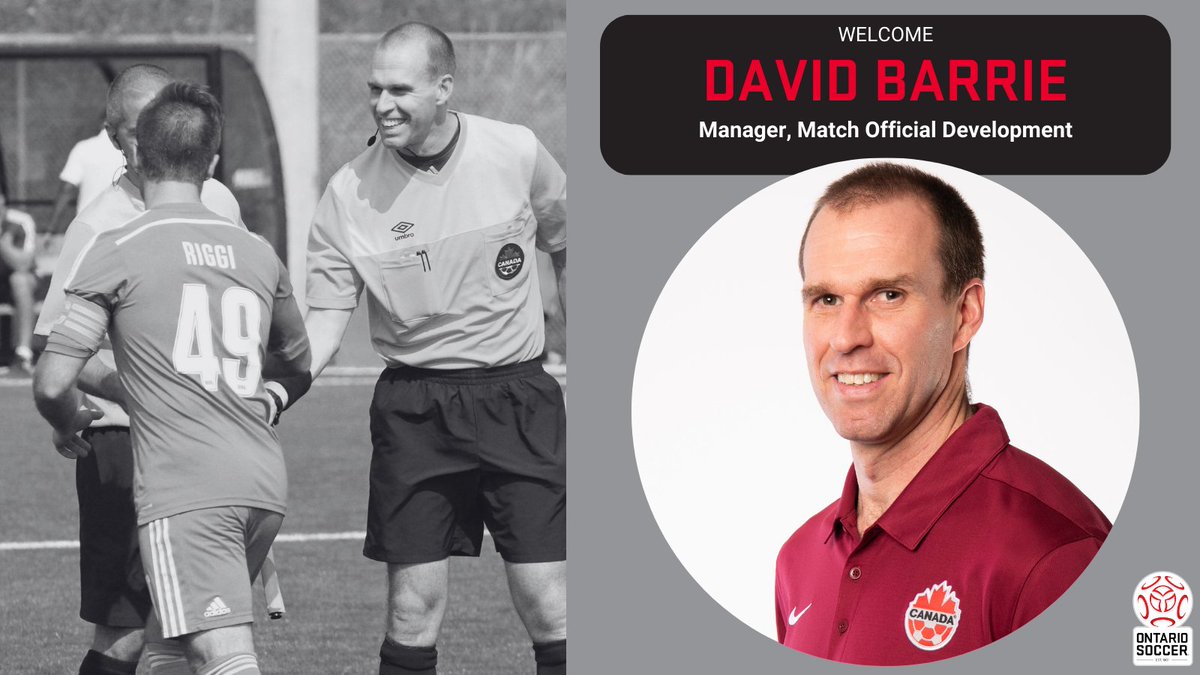 OntarioIsSoccer's tweet photo. We are very excited to announce that David Barrie has joined the Ontario Soccer staff as the Manager of Match Official Development. 

Learn more about David's background and experience here: https://t.co/BBqtSOvdKO https://t.co/0YdkPVoas8