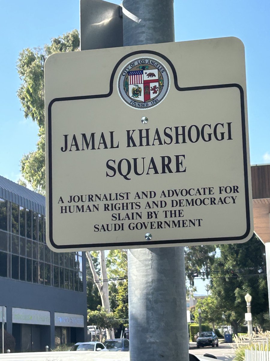 The new name of the street in front of the Saudi consulate in #LosAngeles