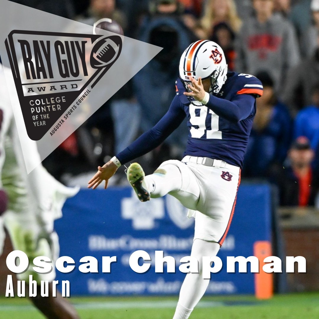 #OURGUY Week 5! Oscar Chapman of @auburnfootball! Link in bio! __ #RGA #RayGuyAward