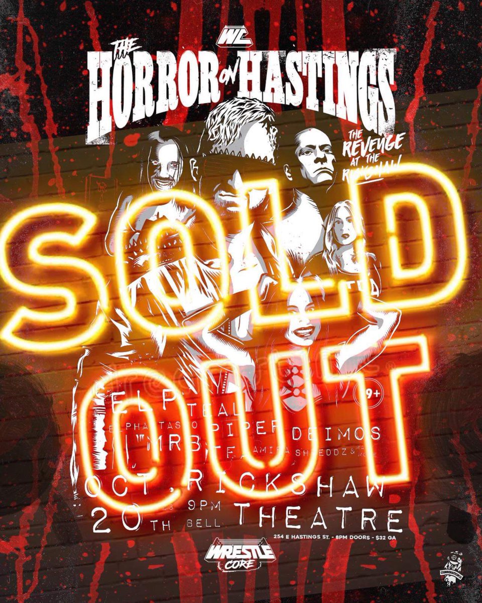 TheRealShreddZ's tweet photo. Oooo bay bay! #SoldOut @WrestleCoreRLD Oct 20th.
#Wrestling #HorrorOnHastings #Halloween #ShreddZ https://t.co/yPwrG3nxnP