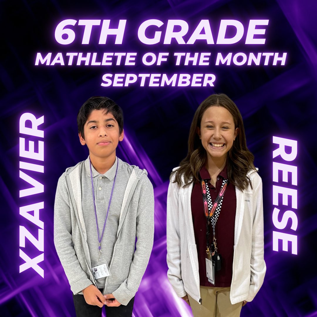 September Mathlete’s of the Month 🥳 These students had the highest growth on their BOY MAP scores for intervention! So proud of them 🦁💜 #LearningGrowingBelonging #OurKids