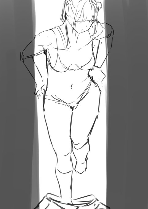 いい感じ体重乗ったラフ描けるようになってきたかも 