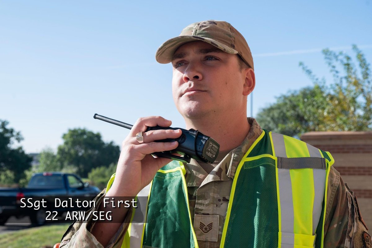 18thAFCommander's tweet photo. SSgt Dalton First is one of the many outstanding Airmen at @22ARW. He’s filled the role of Occupational Safety Technician since 2020, completing upgrade training 6 months ahead of schedule. He then revamped the Occupational Safety training course.

Keep it up, Dalton. Expedite! https://t.co/23VM6RyoYv