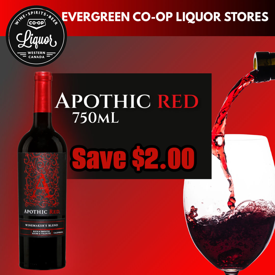 evergreenliquor's tweet image. Have you checked out the latest in-store specials that are on now at Evergreen Co-op Liquor Stores?

Check out all the savings, like this one on Apothis Red! What better way to celebrate fall than a deep, dark red wine?

#evergreencoopliquor
#apothicred
#shoplocal