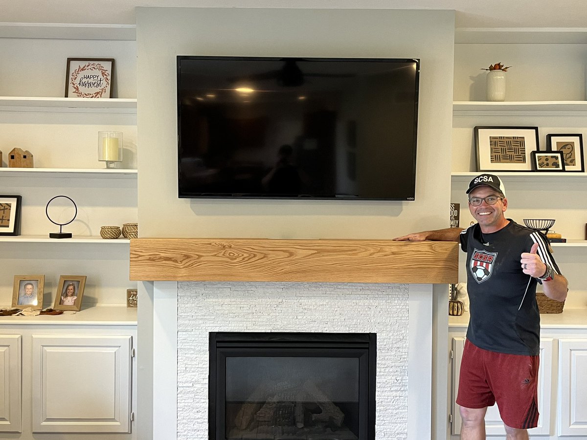 Huge shoutout to @zacklegend for the custom mantel!! Unreal ability in woodworking and he brings the energy!!!