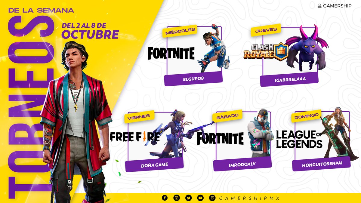 GamershipMX's tweet photo. Aburrid@ de jugar con bots?
Te traemos una semana competitiva 😎
@honguitosenpai_
@imrodoalv
@igabriielaaa
@elgupo8

Descarga nuestra app para participar gratis y ganar premios🤩
👇👇👇👇👇👇
https://t.co/QboWAqzl1g

#Fortnite #LeagueOfLegends #FreeFire #Twitch #ClashRoyale https://t.co/RrDNC6g4mK