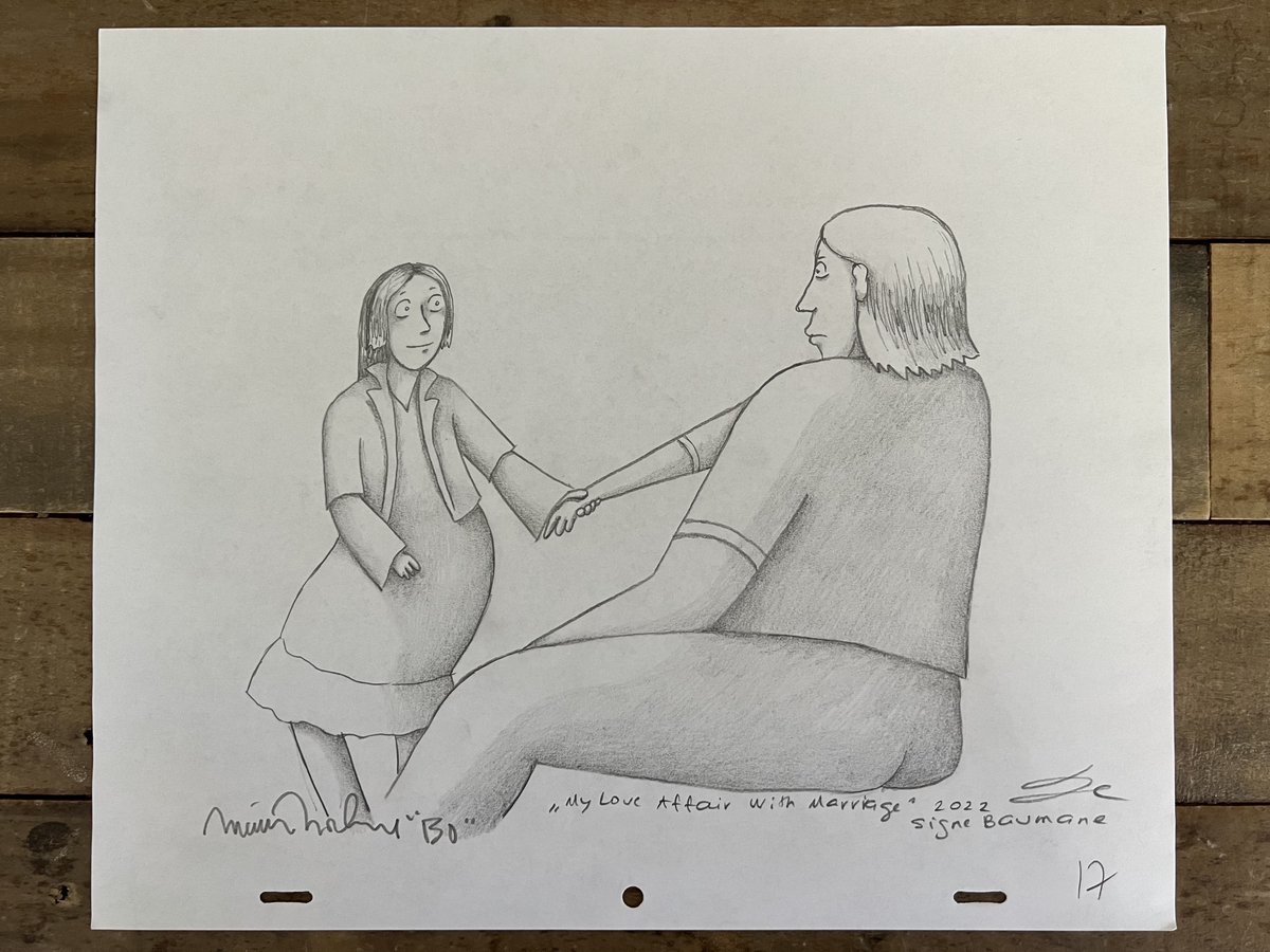 MatthewModine's tweet image. REPOST by Monday, 10/9 for a chance to win this original animation drawing from MY LOVE AFFAIR WITH MARRIAGE signed by director @SigneBaumane and me! I play &quot;Bo&quot; who&apos;s in love with &quot;Zelma&quot; in the film. #ModineMonday

Opens Friday, 10/6 at the @QuadCinema.

myloveaffairwithmarriagemovie.com/screenings