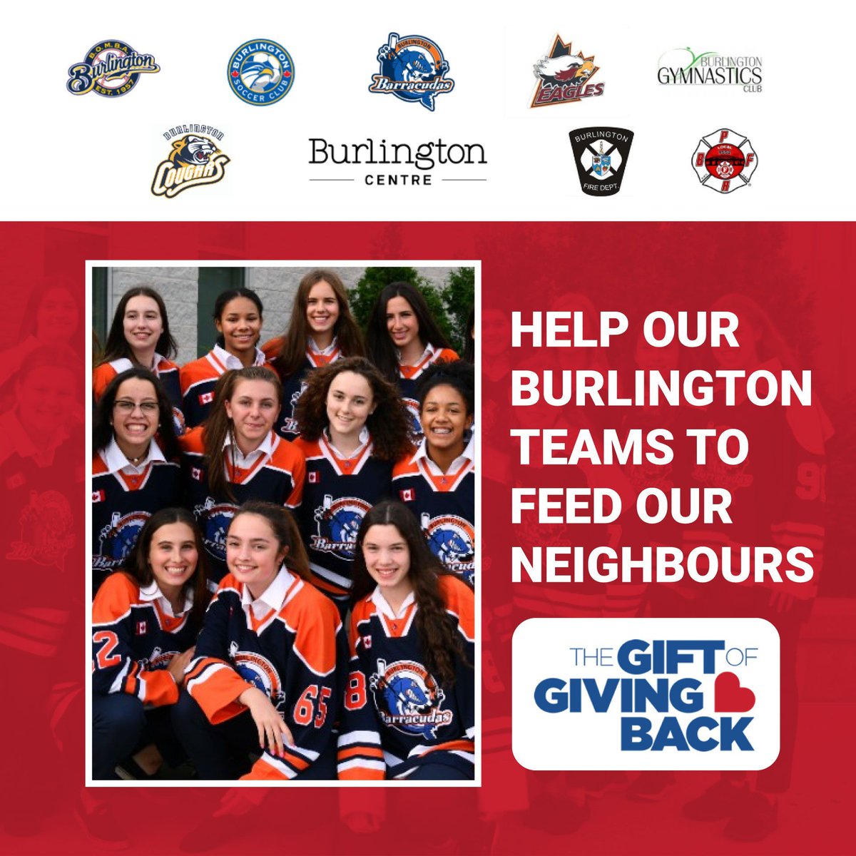 BurlFoodBank's tweet photo. 🌟 Join us for the Gift of Giving Back 2023! 🌟
🎁 Until December 2023, local sports teams in Burlington are coming together to make a difference in our community by collecting food on behalf of Food Security Agencies to help feed our neighbours in need. #GiftOfGivingBack #BurlON https://t.co/iMPVJ8j8tj