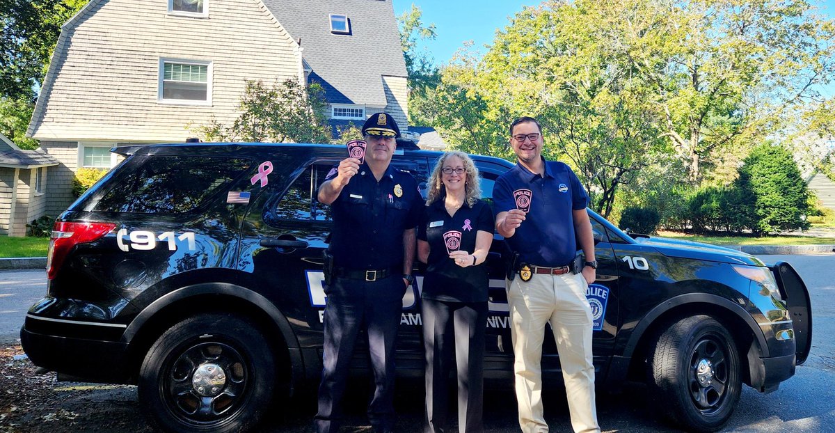 FSUPolice's tweet photo. Dean Meg Nowak, Chief Cecchi, and Deputy Chief Laughlin proudly holding the Department Pink Patch showing their support for the @PinkPatchPrjct campaign.
Do you have your FSUPD Pink Patch yet?
Patches are sold at the FSU Follett Campus Store.
#pinkpatchproject2023 https://t.co/ZOEfjp0Lzb