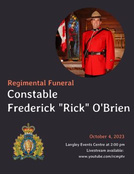 #BCRCMP - Regimental Funeral Services for Cst. Frederick 'Rick' O'Brien bit.ly/45jnwN0