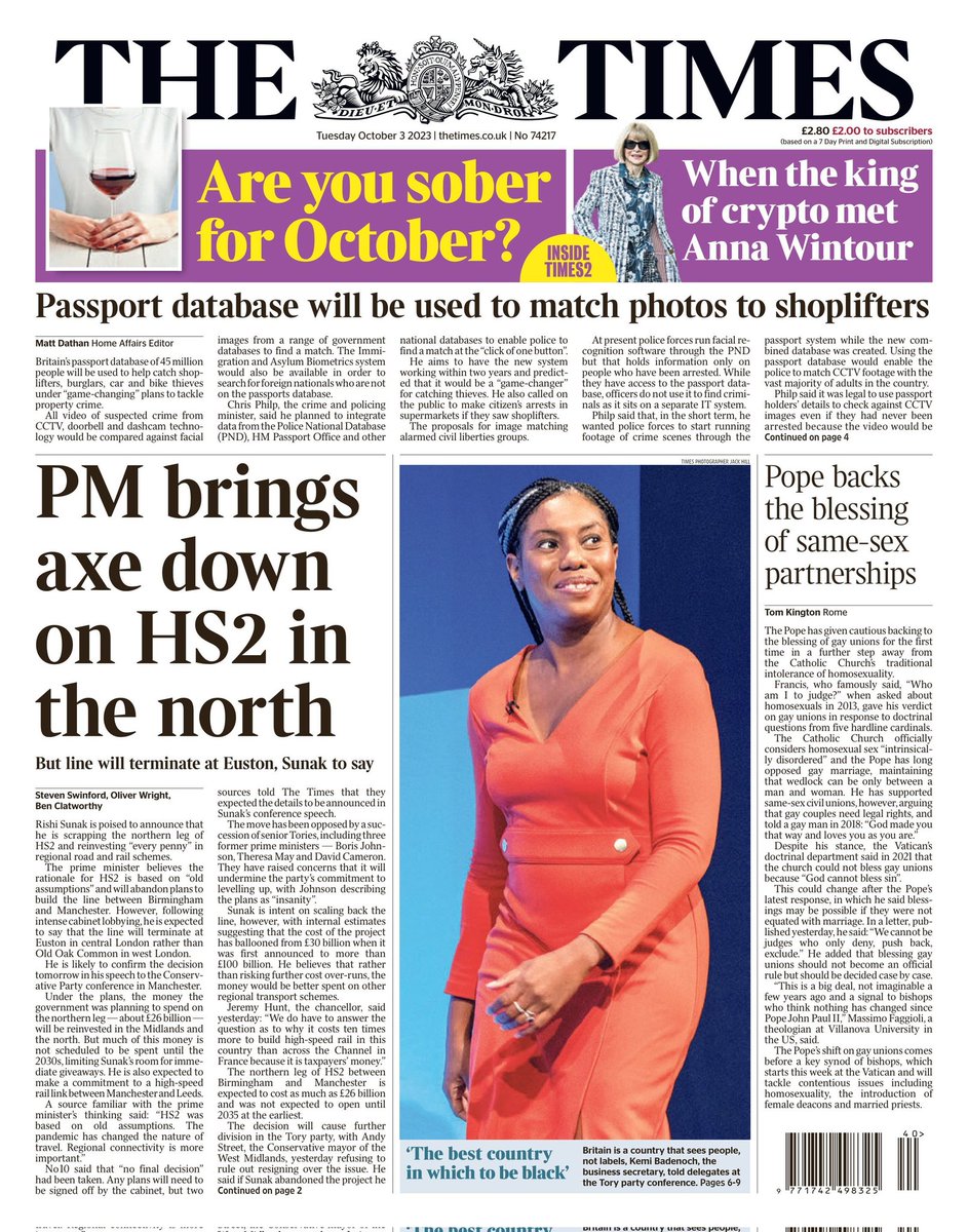 JayneOzanne's tweet photo. Front page of @thetimes tomorrow...what amazing news! 

How ironic that @Pontifex gets there before @churchofengland does...

(It's definitely true - I was sent the story by my friend in the Vatican!) https://t.co/ZEyRNEHrSY