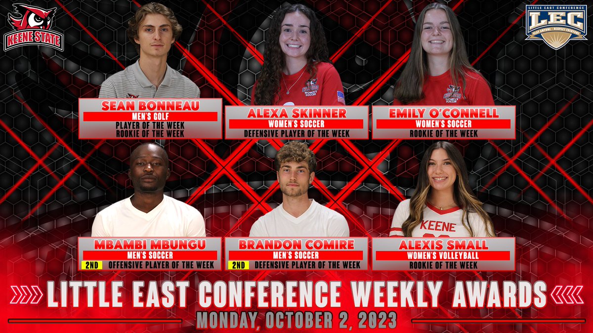Six Owls Honored By <a href="/LittleEastConf/">Little East Conference</a> 
keeneowls.com/news/2023/10/2…