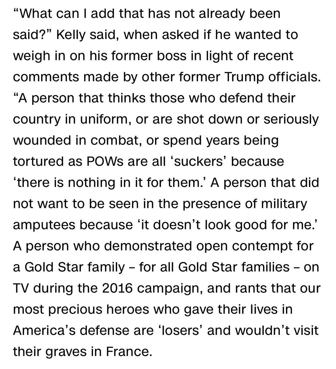 EricColumbus's tweet photo. John Kelly, chief of staff to Trump, on his boss. Good God. https://t.co/lIPCOH2rnZ