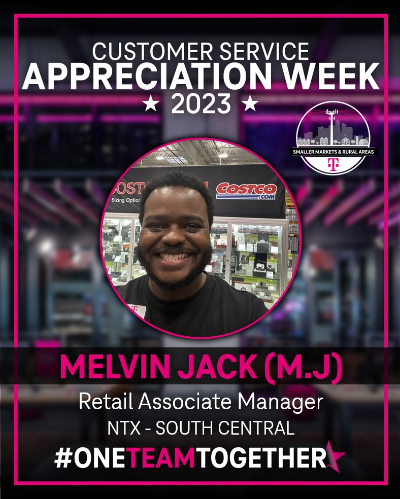 Kicking off CS Appreciation Week with M.J in Sherman, TX! Our customers love M.J because he's always leading his team to seriously serve his community. He might be in his store one day and in Lubbock, TX on another as part of our Costco crew. Thank you, M.J for everything you do!