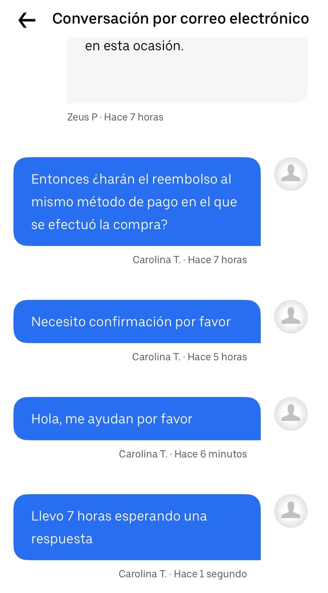Carolin_Torres's tweet photo. @UberEats 7 horas serán suficiente para que me respondan? @CornershopChile https://t.co/XSc6PaBnng