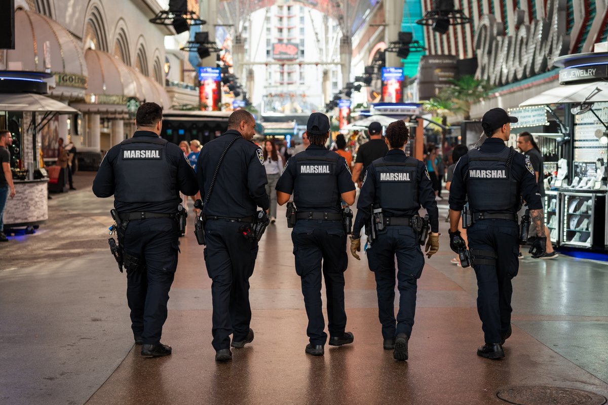 CityOfLasVegas's tweet photo. Have you ever wondered what it’s like to patrol Fremont Street as a police officer under the famous Las Vegas lights? 👮‍♀️🚔

We rode along with our deputy city marshals to find out: https://t.co/KcRchIvhos https://t.co/j2wSOKLysM