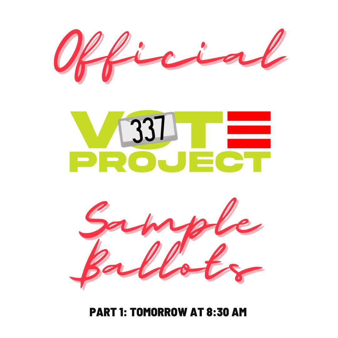 337VoteProject's tweet image. For the rest of the week, we will be dropping sample ballots from the statewide and Calcasieu Parish elections, as well as statewide proposed amendments. 

Stay Tuned tomorrow at 8:30 am for the first sample ballot set to drop ✅

#geauxvote #lalege #localelectionsmatter