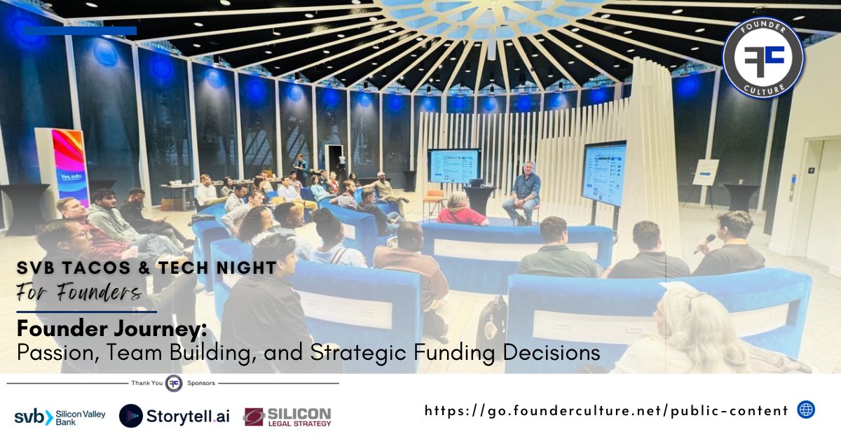 The recent Tacos &amp; Tech Night for #Founders tackles common challenges in the Founder's journey, including maintaining passion, team-building, and making strategic funding decisions.

Revisit the learnings here: go.founderculture.net/strategic-team…