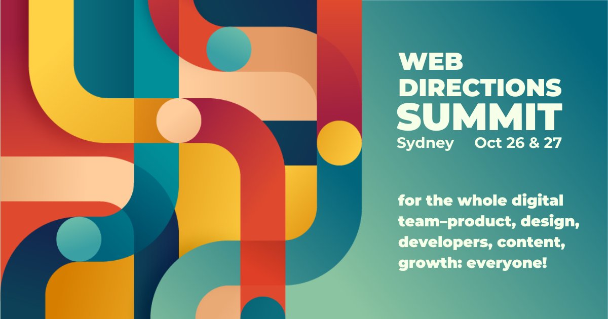 Early bird pricing for @webdirections Summit ends Friday-if you've not had a chance, take a look at the incredible program we've put together webdirections.org/summit/schedul… 7 tracks covering the whole product team-from engineering to marketing!