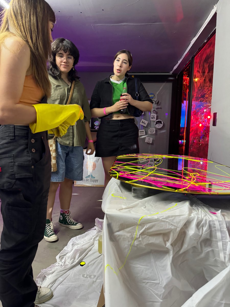 Pikabu1111's tweet photo. This weekend, I had my first exhibition where I showcased several pieces I've created over the past three years, including my hand-painted canvases, art toys, posters, and a live mirror art intervention. I truly enjoyed this experience. #ArtExhibition #CreativeJourney https://t.co/5Hq7cnDDS3