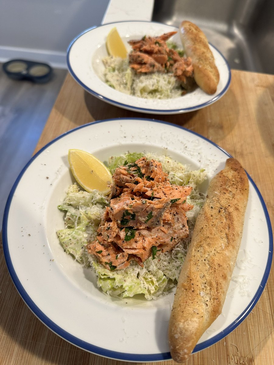 Lil Salmon-Caesar salad.