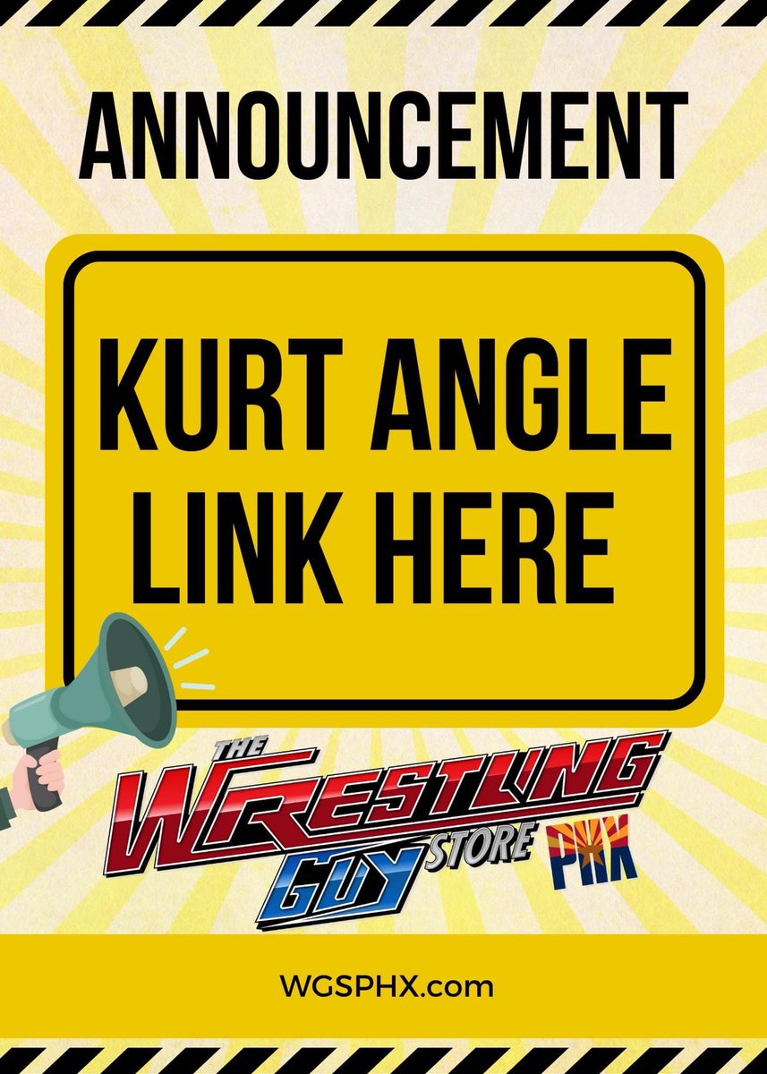 WrestlingGuyPHX's tweet photo. We are excited to announce the Kurt Angle Meet &amp; Greet link is online at https://t.co/bL496ofrQU. 🌵

#wrestling #wgsphx #wrestlingstore #wrestlingguystore #wrestlingguystorephx #arizonasbest #thebest #arizona #phoenix #smallbusiness #kurtangle #olympichero #itstrue #yousuck https://t.co/imxKFqaupa