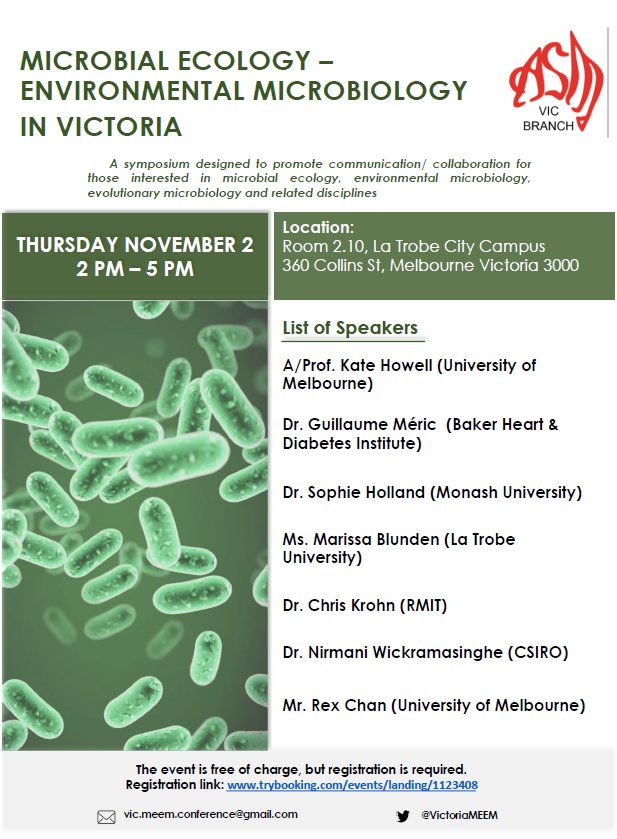 MEEM Victoria (@victoriameem) on Twitter photo Very excited to announce our fantastic speaker lineup for #MEEM2023 Nov! Our plenary is A/Prof Kate Howell (<a href="/lifeonthefly15/">Kate Howell</a>), followed by talks by <a href="/phylogeo/">Guillaume Méric</a>, @SophieIHolland, <a href="/CleanDirtChris/">Christian Krohn</a>, <a href="/lokhangcR/">Rex Chan</a>, Marissa Blunden & Nirmani Wickramasinghe! #enviromicro 1/2 Very excited to announce our fantastic speaker lineup for #MEEM2023 Nov! Our plenary is A/Prof Kate Howell (<a href="/lifeonthefly15/">Kate Howell</a>), followed by talks by <a href="/phylogeo/">Guillaume Méric</a>, @SophieIHolland, <a href="/CleanDirtChris/">Christian Krohn</a>, <a href="/lokhangcR/">Rex Chan</a>, Marissa Blunden & Nirmani Wickramasinghe! #enviromicro 1/2
