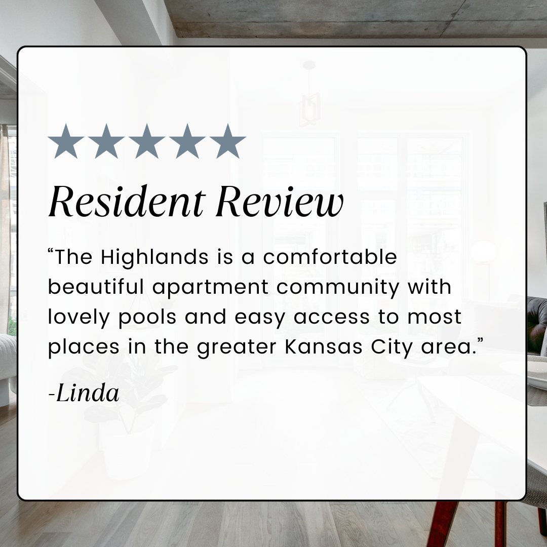 The_Highlands's tweet image. A glowing review from an amazing resident! Thank you for being here! ⭐️⭐️⭐️⭐️⭐️

#TheHighlands #LPCMidwest #LPCYouBelongHere #DowntownOP #downtownOverlandPark #lovewhereyoulive #apartmenthuntingOP #apartmenthuntingOverlandPark #JohnsonCounty