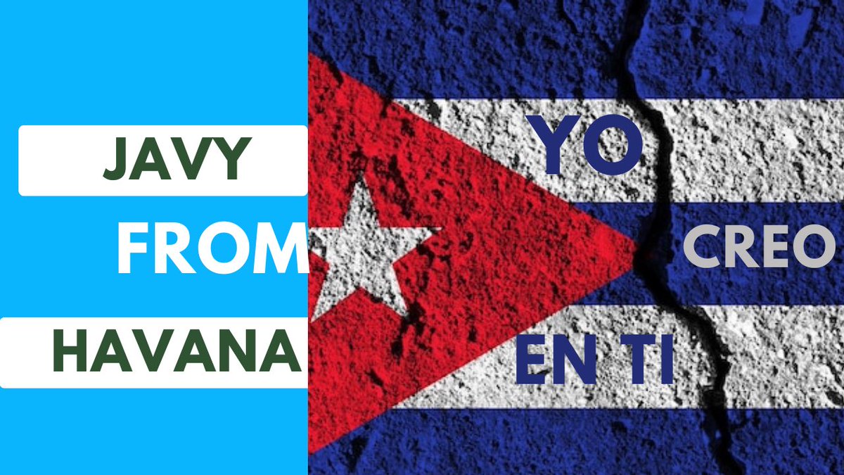 Javy From Havana .
#cubanos #cubandiaspora #cuba #cubahoy #juventud #sociedad #gobierno #soñar #sueños #ambiciones #viajar

Escúchame cubano.
youtu.be/niqeXmGQNMk