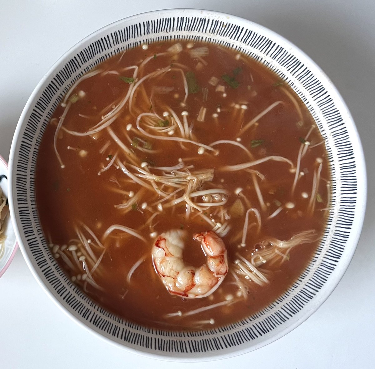 miyukegye's tweet photo. 190 kcal gigantic tomato soup with enoki mushrooms as noodles !!
It was the best thing I’ve had all week !!! https://t.co/VvUNMCt7sH