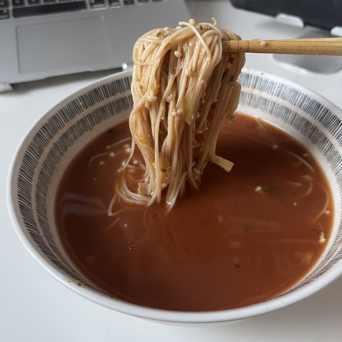 miyukegye's tweet photo. 190 kcal gigantic tomato soup with enoki mushrooms as noodles !!
It was the best thing I’ve had all week !!! https://t.co/VvUNMCt7sH
