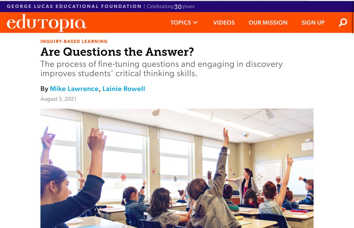 Lainie Rowell (@lainierowell) on Twitter photo 🤔 How do we shift from teacher-driven questioning to learner-driven questioning???
📣 Find out on @Edutopia:
Are Questions the Answer?
(co-written w/ <a href="/techmaverick/">Mike Lawrence • he/him</a> 🙌)
👉edutopia.org/article/are-qu…
More 📄s➡️edutopia.org/profile/lainie…
#evolvinglearner <a href="/evolvinglearner/">Evolving Learner</a> 🤔 How do we shift from teacher-driven questioning to learner-driven questioning???
📣 Find out on @Edutopia:
Are Questions the Answer?
(co-written w/ <a href="/techmaverick/">Mike Lawrence • he/him</a> 🙌)
👉edutopia.org/article/are-qu…
More 📄s➡️edutopia.org/profile/lainie…
#evolvinglearner <a href="/evolvinglearner/">Evolving Learner</a>