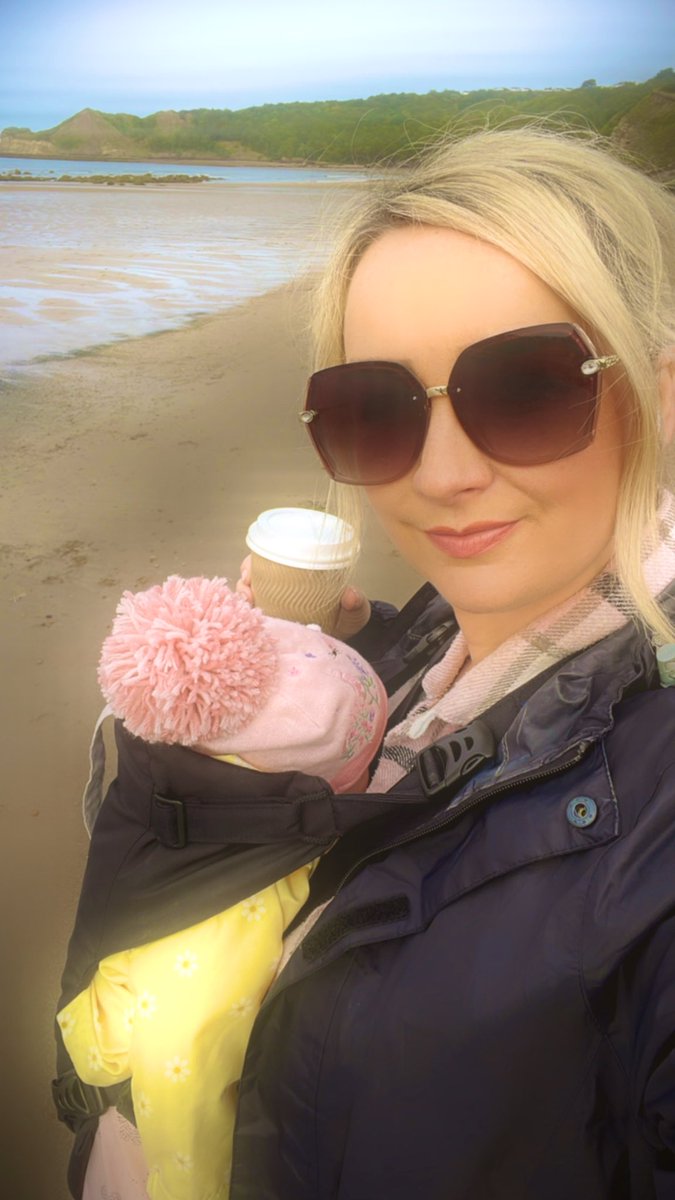 Monday morning walk on a deserted beach with a hot chocolate. Bliss 🩵