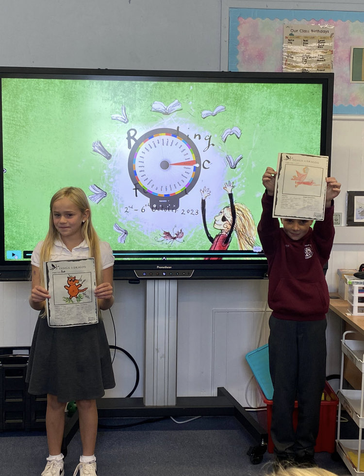 Annbank_PS's tweet photo. P5 supported the Reading is Magic Festival by tuning in to Cressida Cowell”s interview. We then created our own dragons and pitted them against each other Top Trumps style😁👍 #keepingitfun #readingismagicfestival @scottishbktrust @SAC_Reads https://t.co/zm8Ri2PTmF