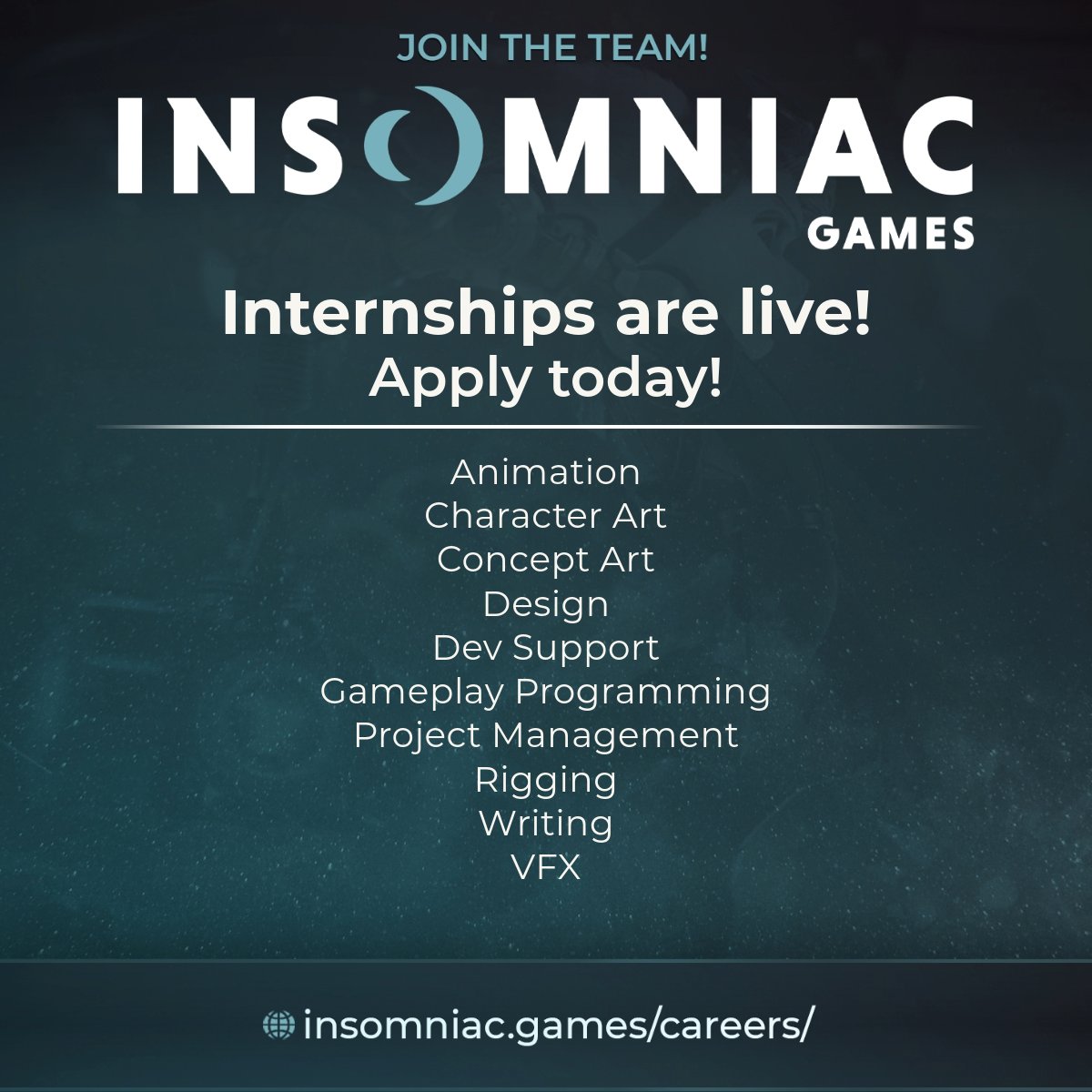 Work at Insomniac Games! tweet media