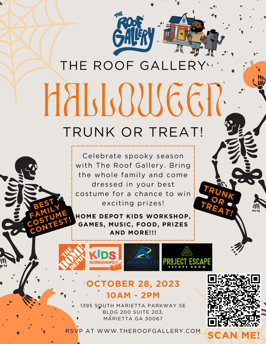 Come celebrate spooky season with us! #TheRoofGallery #Mustvisit #Atlanta #fallfun #ATLkids #familyfun