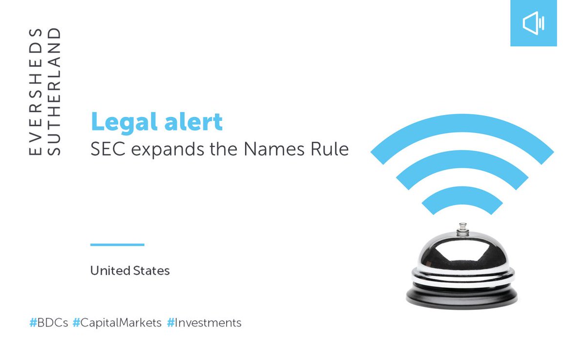 ESfinanciallaw's tweet photo. On September 20, 2023, the SEC voted by a 4-1 margin to adopt amendments to the fund “Names Rule” (Rule 35d-1) under the Investment Company Act of 1940. #BDCs #CapitalMarkets #Investments https://t.co/DVhFFaz7DK https://t.co/LCEqaUTgZl