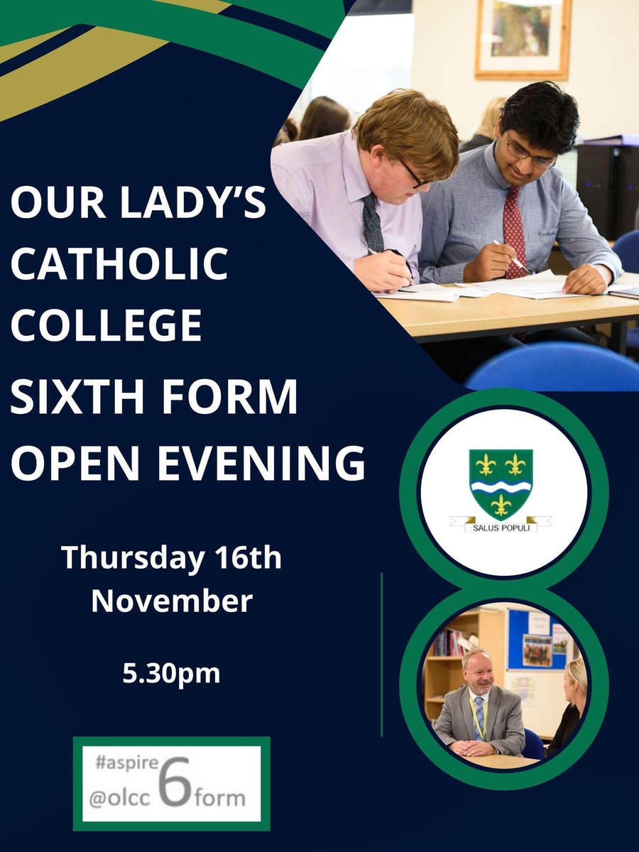 OurladysHt's tweet photo. All year 11s welcome to come and find out about our fantastic sixth form. There is always great food to sample too 😊 #Aspire https://t.co/trm6RonA2u