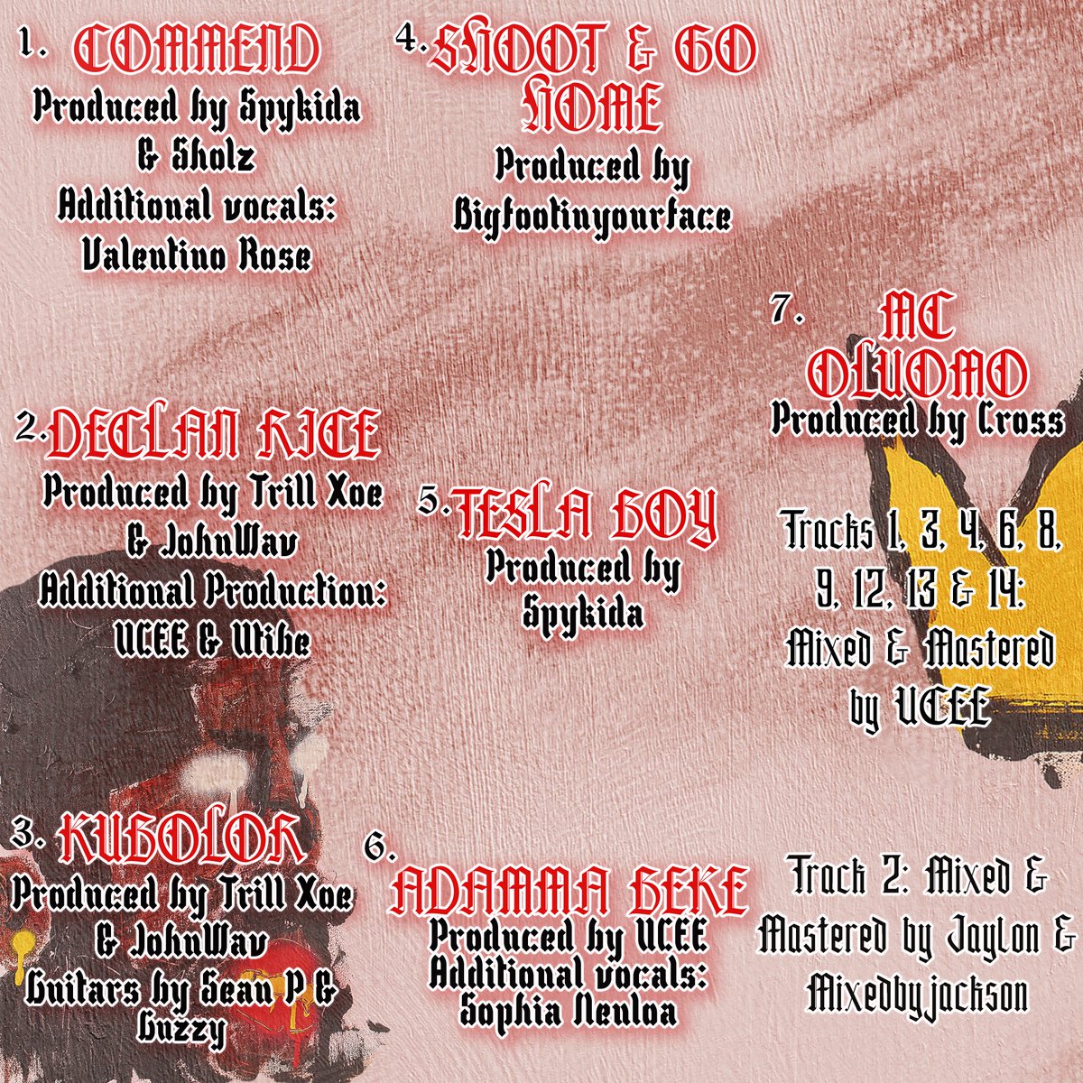 Odumodublvck_'s tweet photo. TRACKLIST &amp; CREDITS TO EZIOKWU.

FULL VIDEO TO TRAILER https://t.co/TwUVl6hhoD

WHAT A TIME.

BIG THANK YOU TO EVERYONE INVOLVED. 

NOTHING WAS FORCED. IT WAS ALL DIVINE. ♥️🙏🏿

#EZIOKWUISCOMING https://t.co/Oxs4STM3p2