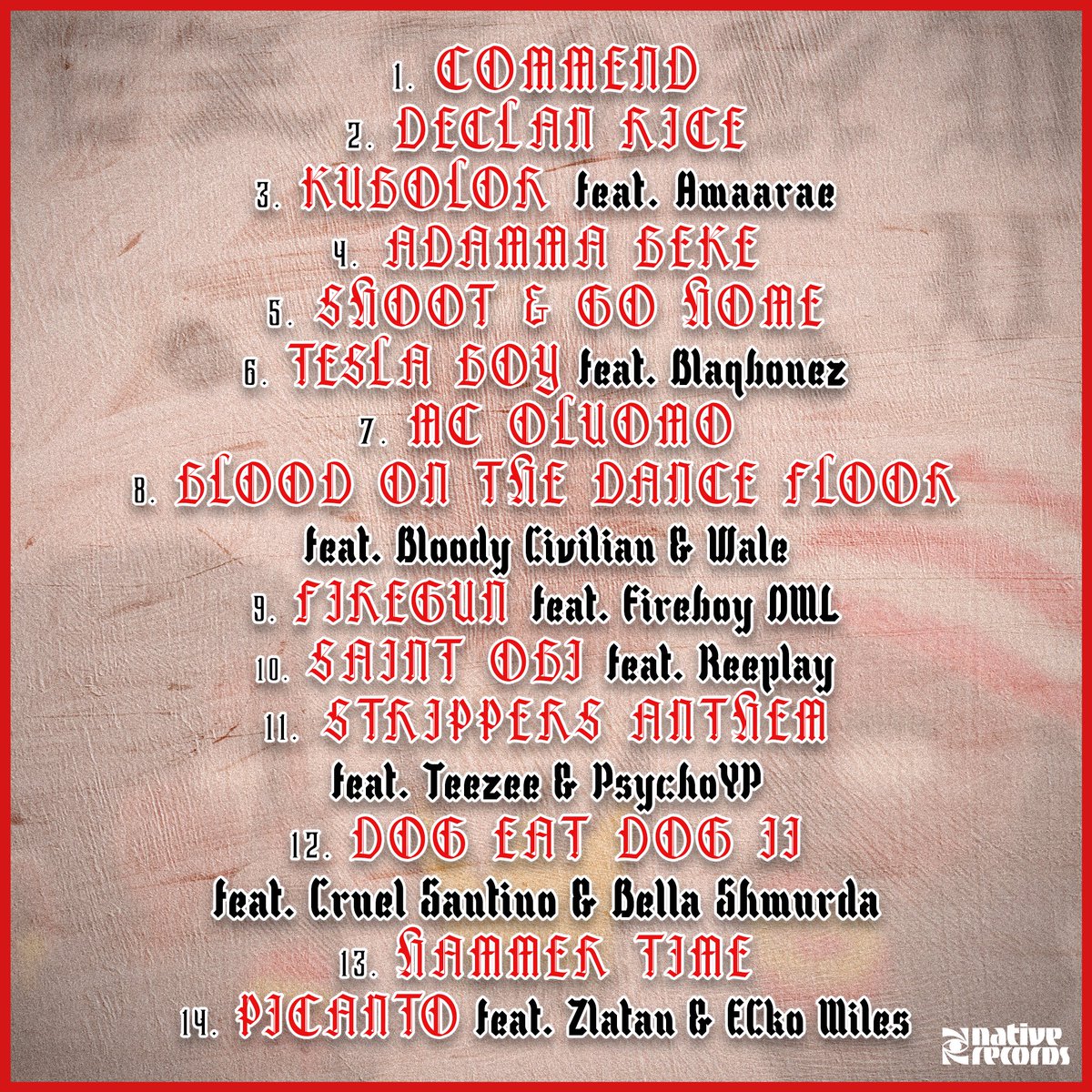 Odumodublvck_'s tweet photo. TRACKLIST &amp; CREDITS TO EZIOKWU.

FULL VIDEO TO TRAILER https://t.co/TwUVl6hhoD

WHAT A TIME.

BIG THANK YOU TO EVERYONE INVOLVED. 

NOTHING WAS FORCED. IT WAS ALL DIVINE. ♥️🙏🏿

#EZIOKWUISCOMING https://t.co/Oxs4STM3p2