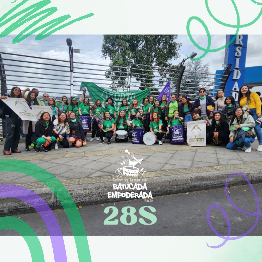BatucadaEpasto's tweet photo. Plantón Por mi Derecho a Decidir 💚, convocado por la Corporación Violeta en Movimiento 💜 en el marco del 28 de Septiembre, Día de Acción Global por el Aborto Legal y Seguro ✊🏽

#abortolegalyseguro #derechossexualesyreproductivos #micuerpomidecision #28S #accesoalaborto https://t.co/r6upEdk0VG