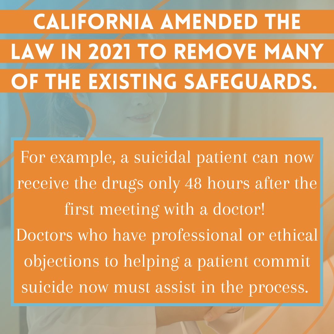 EndAsstSuicide's tweet photo. California removed "safeguards" in their assisted suicide law, putting even more vulnerable people at risk of deadly harm.
#EndAssistedSuicide #FalseChoice #California #CaliforniaLaw #DisabilityRights #DisabilityDiscrimination #BrokenHealthcareSystem #ADAViolation https://t.co/zlktxMfrre